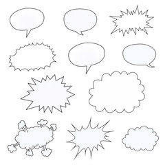 Hand-drawn doodle speech bubbles
