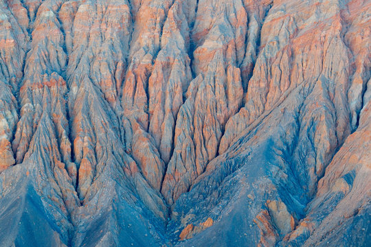 Beautiful colors and eroded formations in the Ubehebe Crater in Death Valley National Park in winter. The crater is known as "Tem-pin-tta- Wo?sah", by the Timbisha Shoshone Indians, which means Coyote?s Basket.