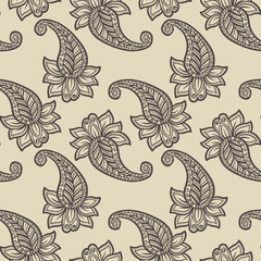 Magical Traditional Paisleys Seamless Pattern for wallpaper design or fabric textile printing