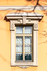 Fototapeta premium Rectangular window on yellow.