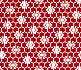 Flower geometric pattern. Seamless vector background. White and red ornament. Ornament for fabric, wallpaper, packaging, Decorative print