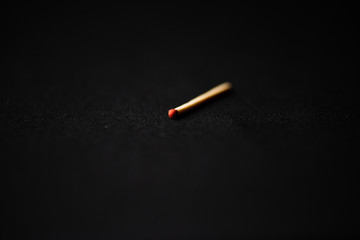 Burning matches close-up image. Matches flame macro image on dark background.