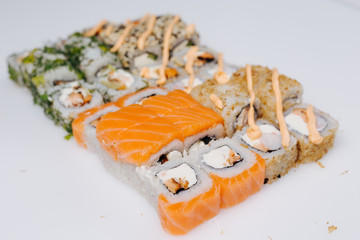 Sushi, rolls, fish, rice