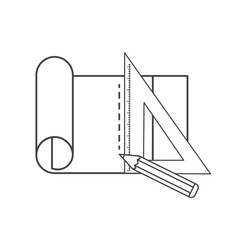 squaring rule tool isolated icon