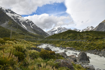 Upper Hooker Suspension Bridge New Zealand