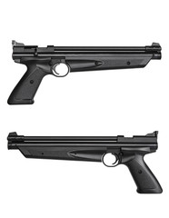 pneumatic pistol isolated on white