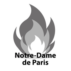 FRANCE - APRIL 15 2019 fire in the cathedral of Notre Dame - vector illustration