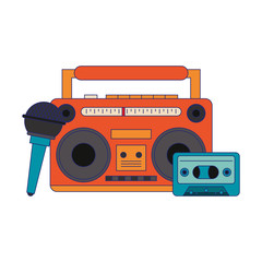 Music and studio equipment blue lines