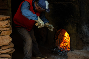 Pottery Oven with a Man