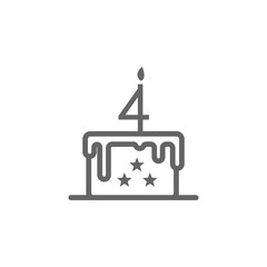 Cake, 4th July icon. Element of 4th of july icon. Thin line icon for website design and development, app development. Premium icon