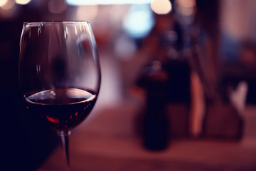 wine restaurant serving romance / beautiful concept alcohol glass, holiday dinner in a cafe