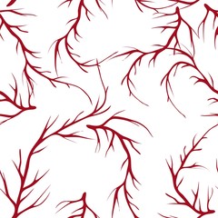 Fototapeta premium vector painted tree brunches seamless pattern background with hand drawn elements.