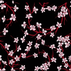 Obraz premium Seamless sakura branch vector illustration eps 10.