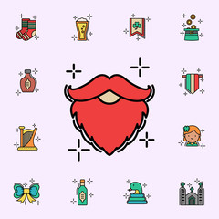 Beard, red icon. St.Patricks day icons universal set for web and mobile
