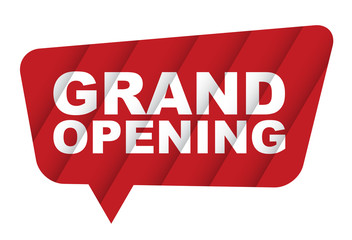 red vector banner grand opening