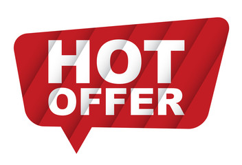 red vector banner hot offer