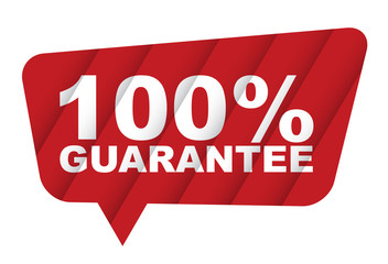 red vector banner 100% guarantee