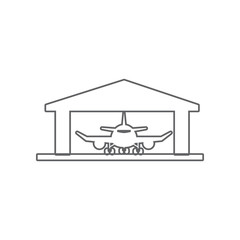 Aircraft Hangar icon. Element of Airport for mobile concept and web apps icon. Outline, thin line icon for website design and development, app development