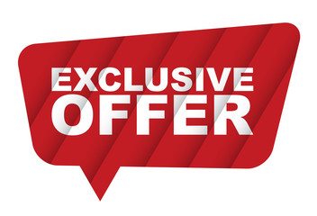 red vector banner exclusive offer