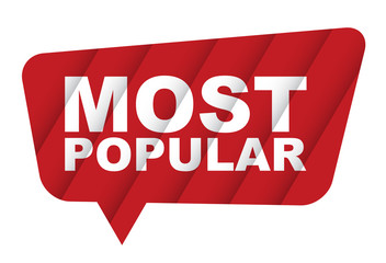 red vector banner most popular - obrazy, fototapety, plakaty