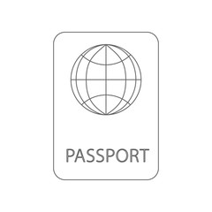 Passport icon. Element of Airport for mobile concept and web apps icon. Outline, thin line icon for website design and development, app development