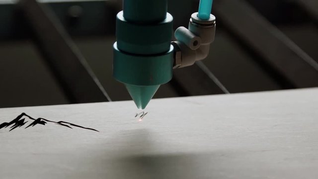Laser engraving machining working