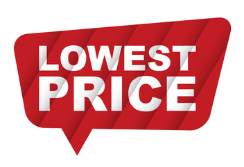 red vector banner lowest price