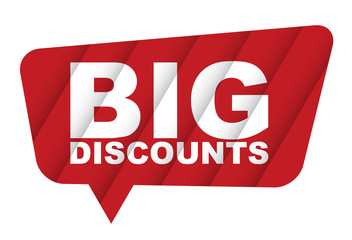 red vector banner big discounts
