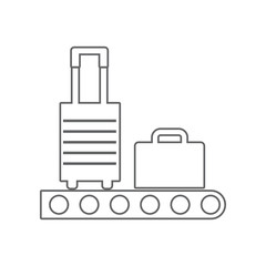 Conveyor Belt with baggage icon. Element of Airport for mobile concept and web apps icon. Outline, thin line icon for website design and development, app development