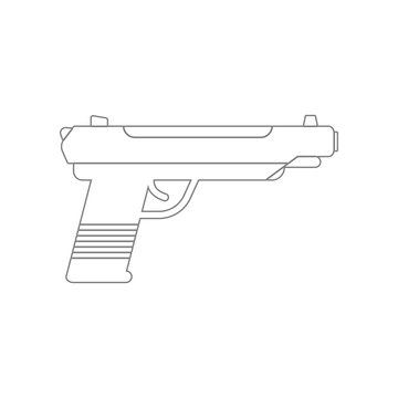 Pistol Gun icon. Element of Army for mobile concept and web apps icon. Outline, thin line icon for website design and development, app development