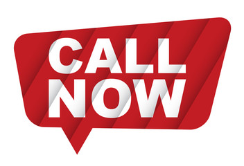 red vector banner call now