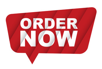 red vector banner order now