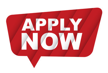 red vector banner apply now