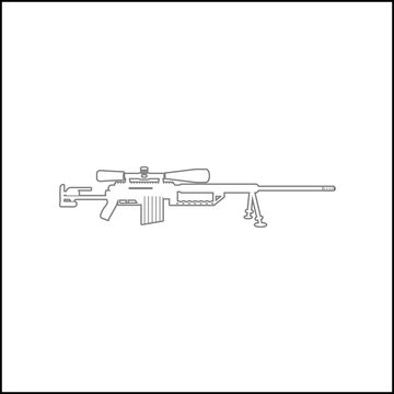 Sniper Rifle cheytac icon. Element of Army for mobile concept and web apps icon. Outline, thin line icon for website design and development, app development