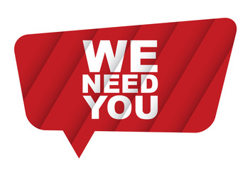 red vector banner we need you