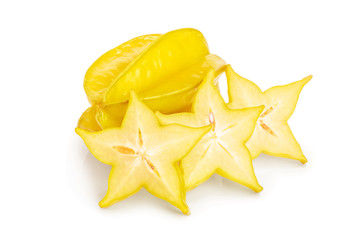 Carambola or star-fruit isolated on white background