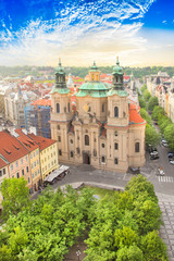 Fototapeta na wymiar Beautiful view of Hradcany, Prague's historic district, Czech Republic