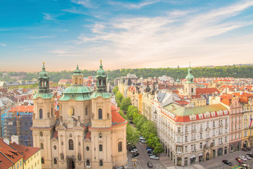 Fototapeta na wymiar Beautiful view of Hradcany, Prague's historic district, Czech Republic