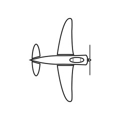 Vintage airplane icon. Element of Army plane for mobile concept and web apps icon. Outline, thin line icon for website design and development, app development
