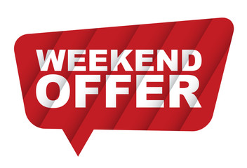 red vector banner weekend offer
