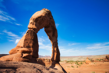 Delicate Arch in Arches National Park at Sunrise, Utah, USA