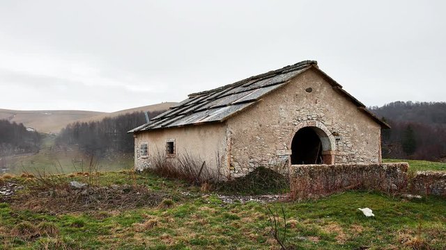 abandoned house in the Italian mountain 