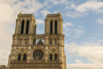Fototapeta na wymiar Cathedral Notre Dame Paris, external view