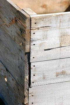 Corner of old wooden crate