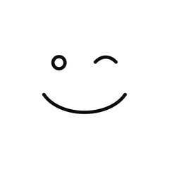 winking, face icon. Simple thin line, outline vector of Emotion icons for UI and UX, website or mobile application