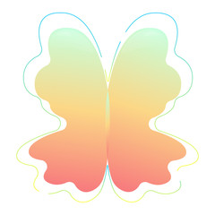 An abstract butterfly modern shape. Gradient abstract shape with flowing liquid elements. Graphic resource for the design of a logo, flyer or presentation.
