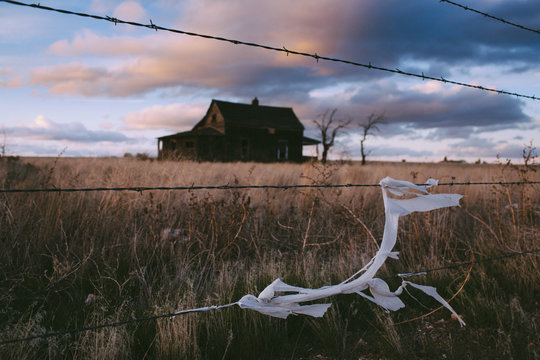 Abandoned House at Sunset