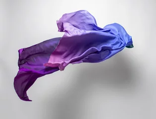 Fotobehang multicolored fabric in motion © Yurok Aleksandrovich