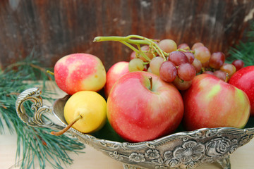 delicious fruits in basket
