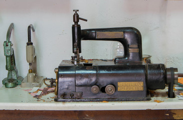 Fototapeta premium Leather skiving machine